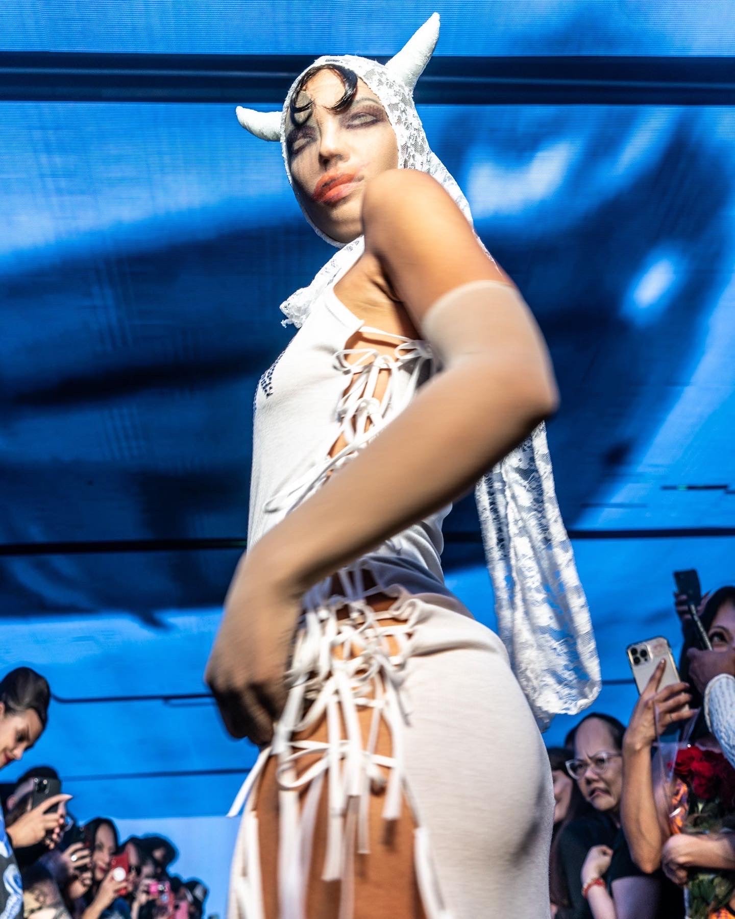 I HATE PORN Sexy Sheer Ribbed Lace Up Dress & HORNY Lace Bonnet Durag