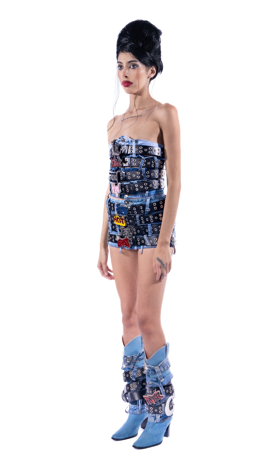 L.A. BITCH Belt Dress & Boots