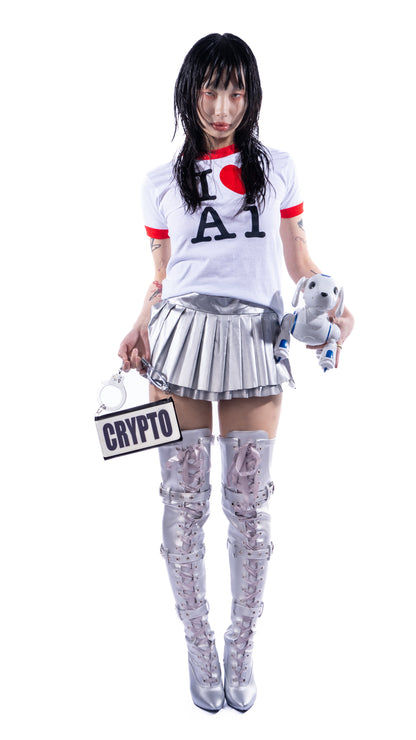 I LOVE AI Ringer Shirt & CRYPTO Wallet