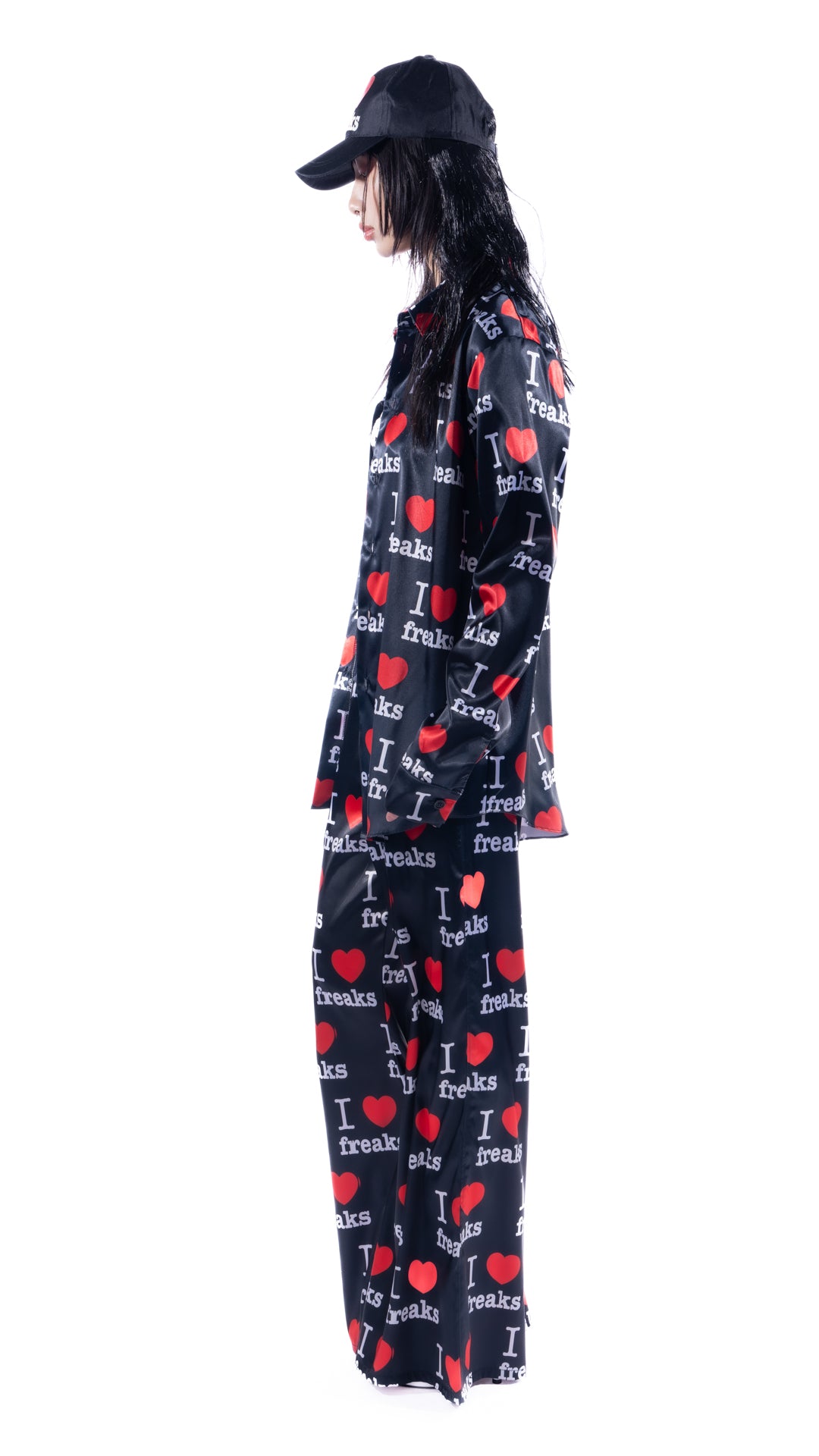 I LOVE FREAKS Silky Suit + Baby Tee