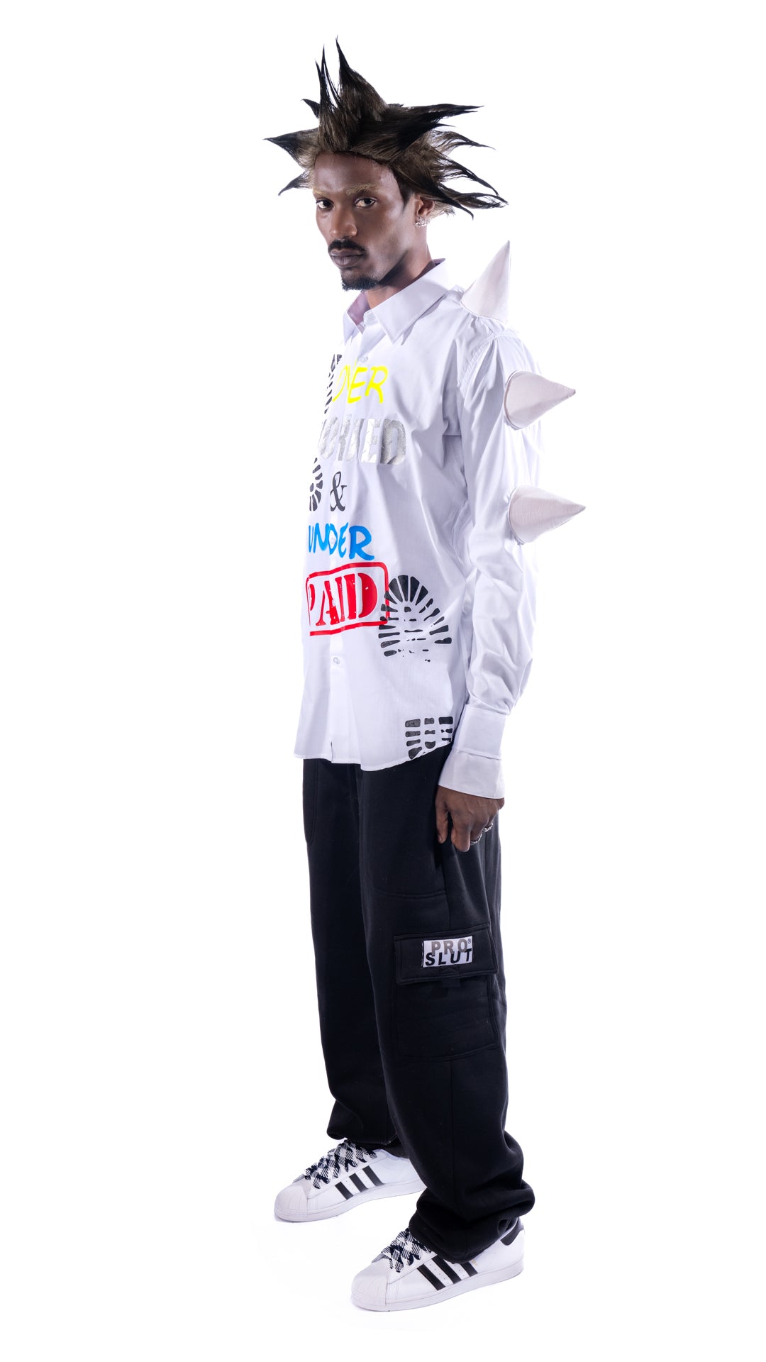 OVERWORKED & UNDERPAID Spiked Workshirt