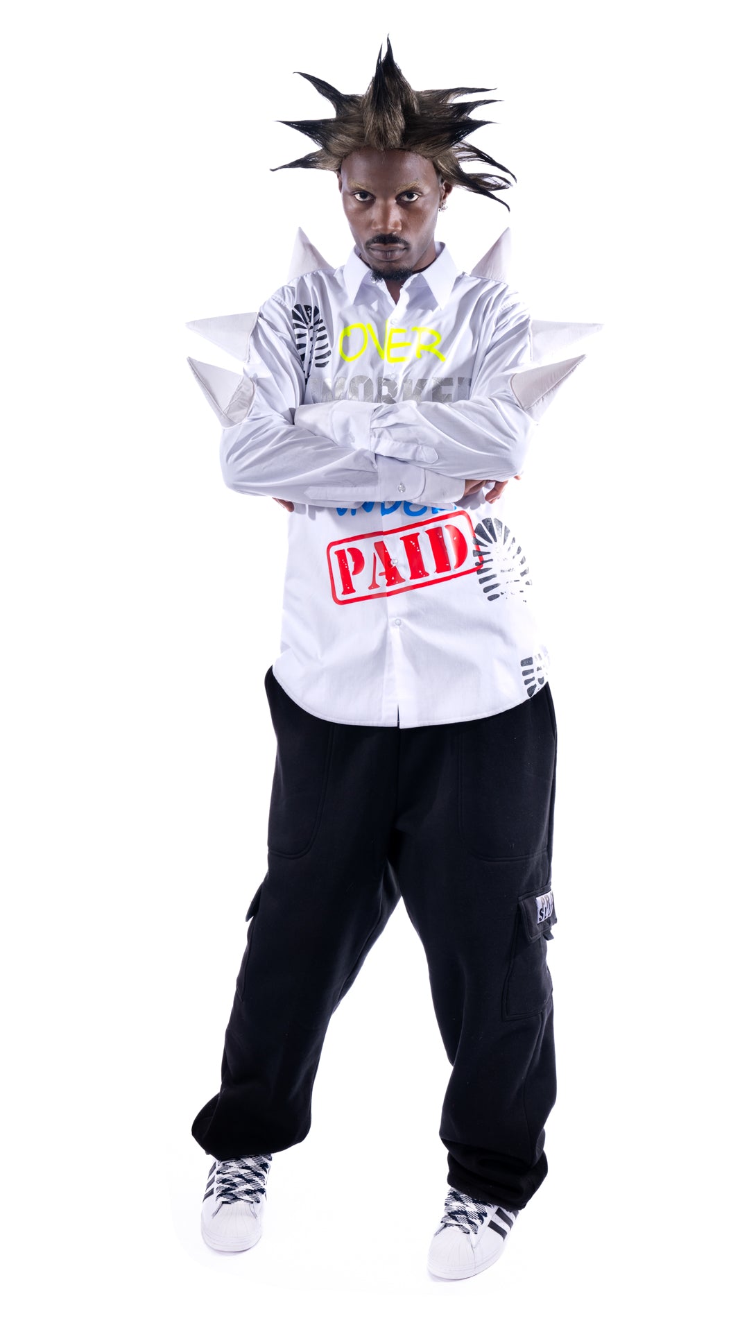 OVERWORKED & UNDERPAID Spiked Workshirt