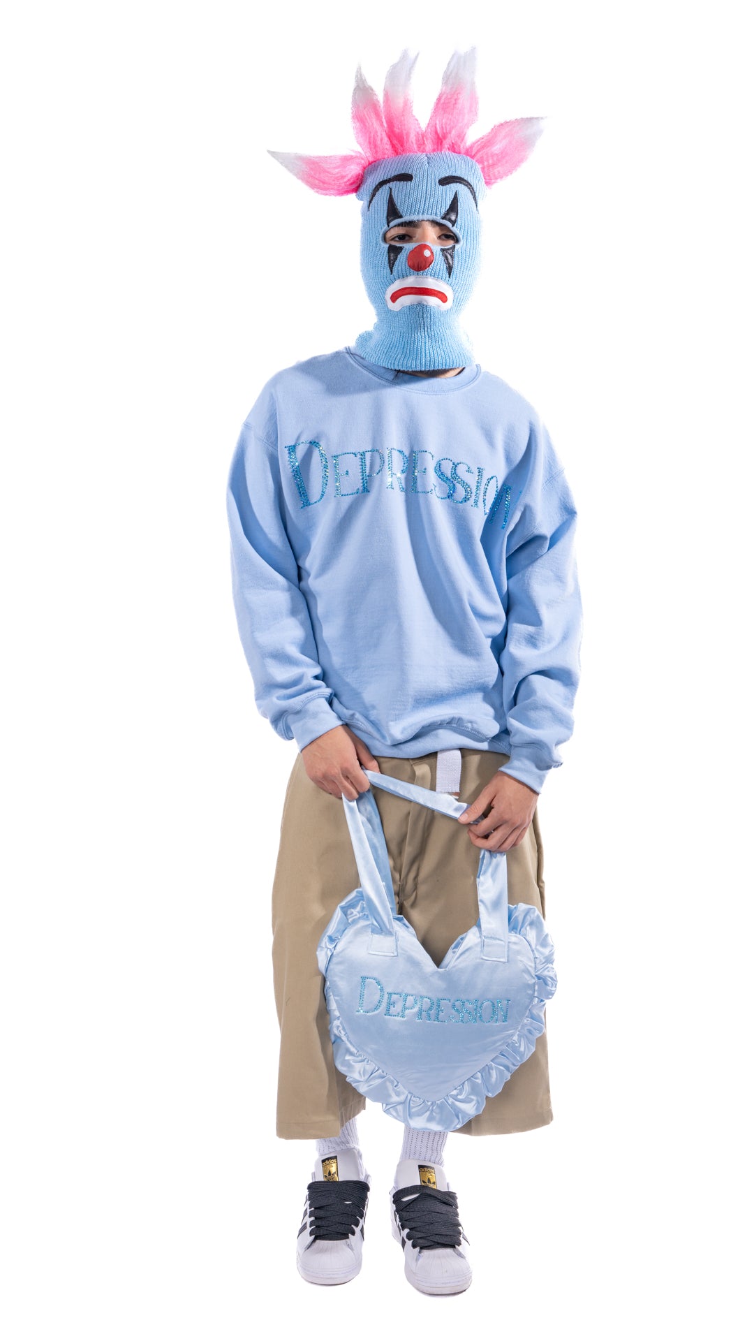 DEPRESSION Crewneck, Heart Bag or Balaclava