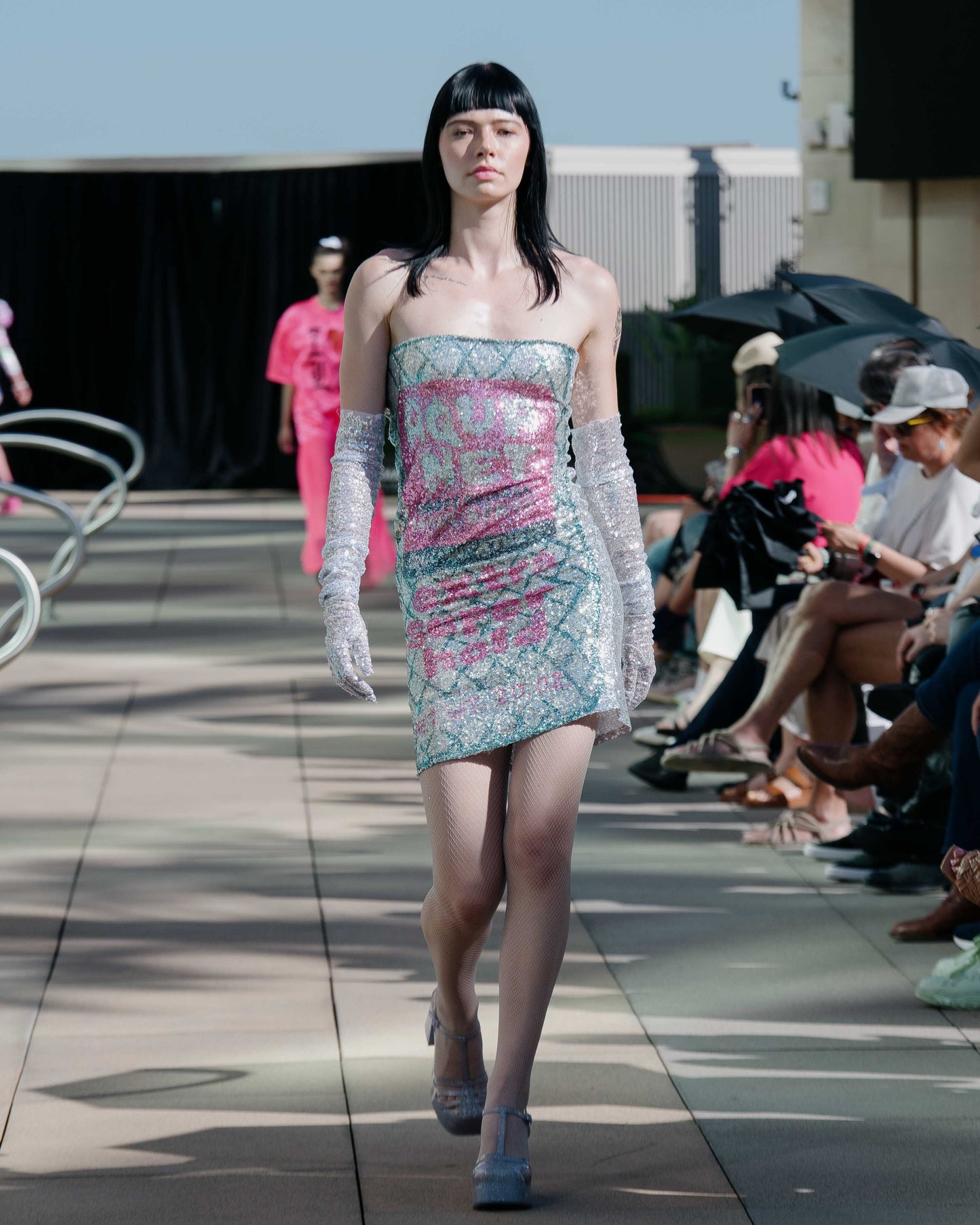 AQUA NET Sequin Tube Dress