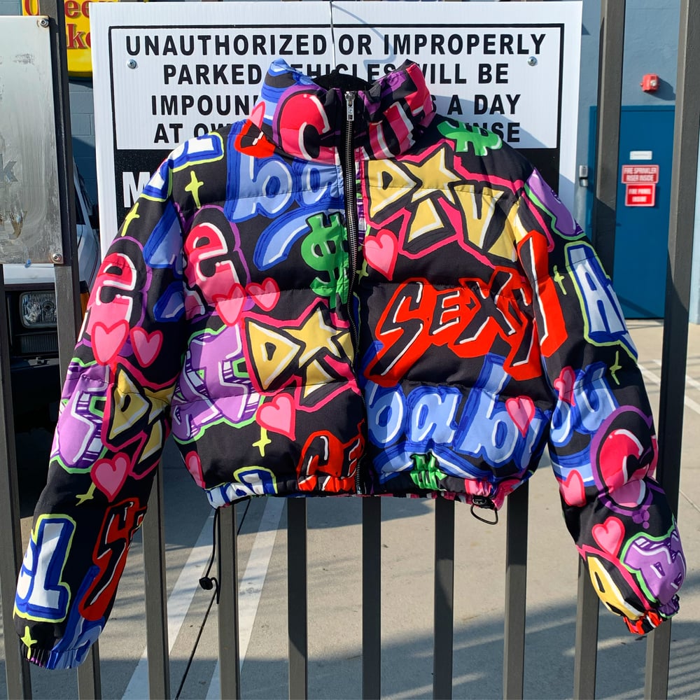 DIVA GRAFFITI PUFFER Jacket & Wide Leg Sweatpants