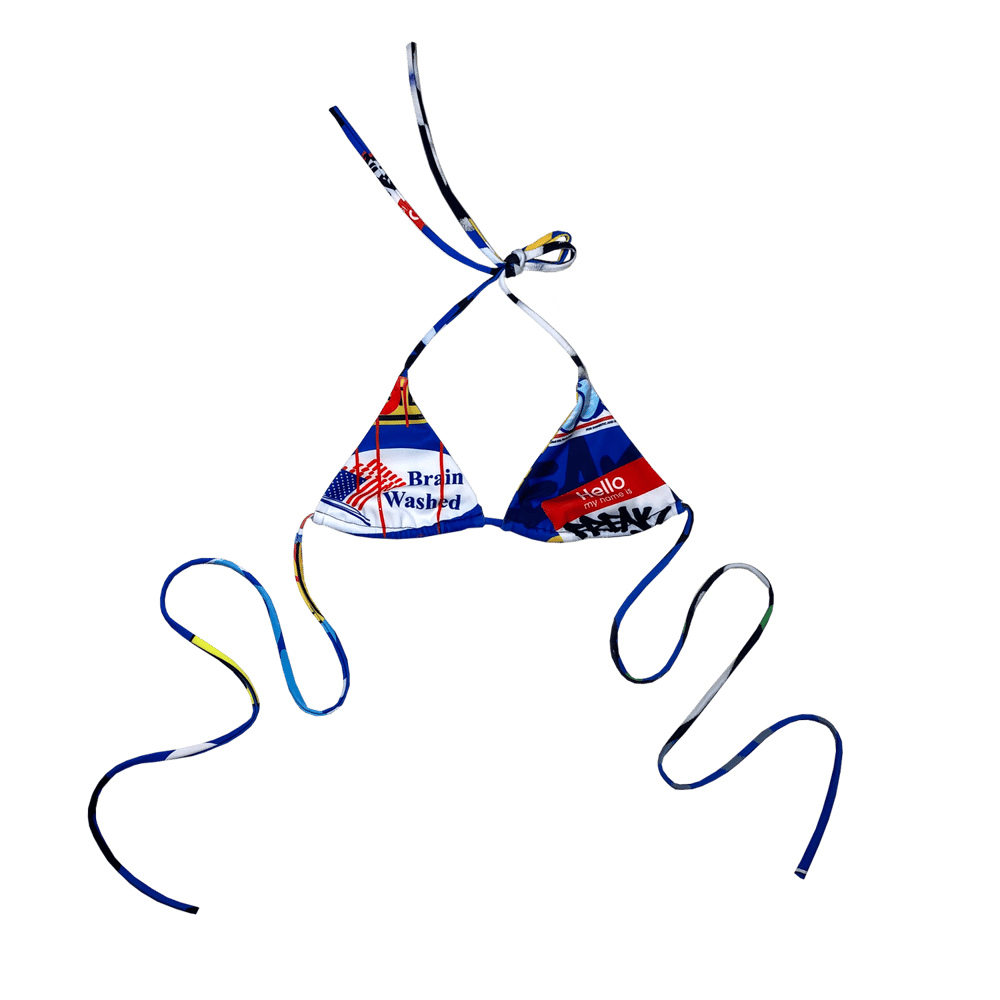 BLUE GRAFFITI DUMPSTER Balaclava, Bikini Top, Dress & Leggings