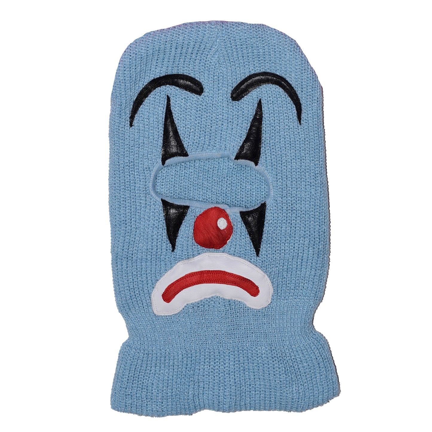 leather and acrylic clown balaclava