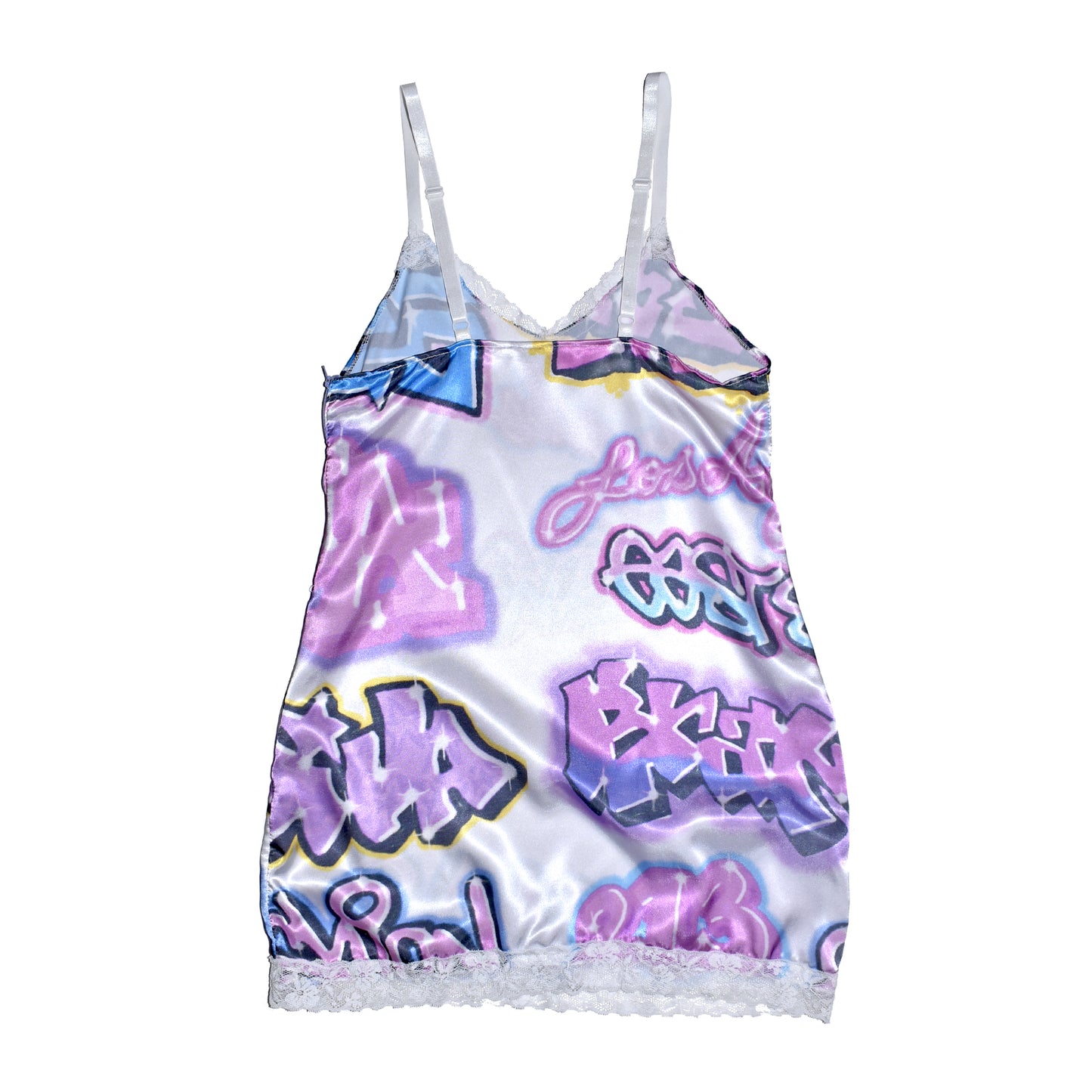 EAST SIDE GRAFFITI Slip Dress & Faux Fur Coat