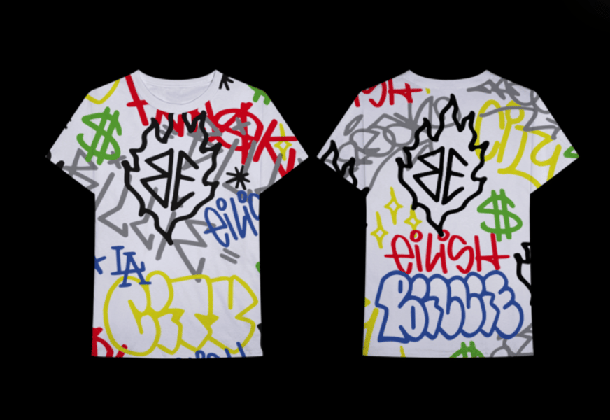 BILLIE EILISH X Freak City All Over Graffiti Shorts + Tshirt
