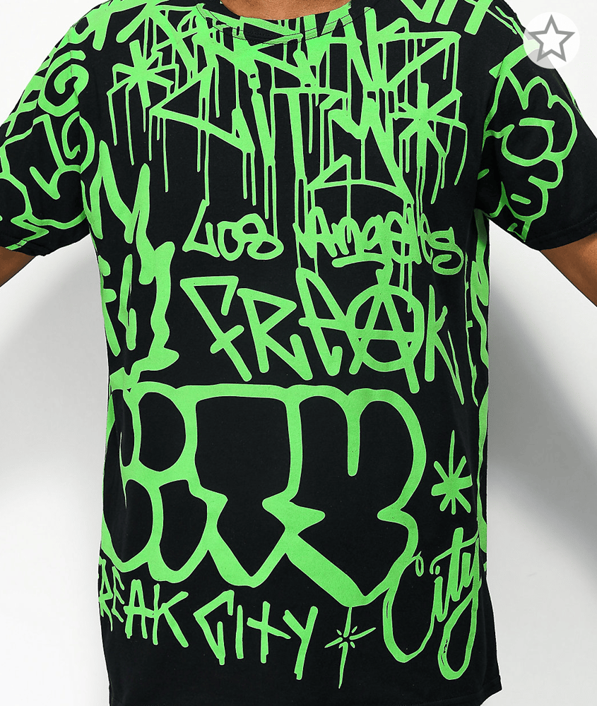 FREAK CITY All-Over Graffiti Print Tshirt
