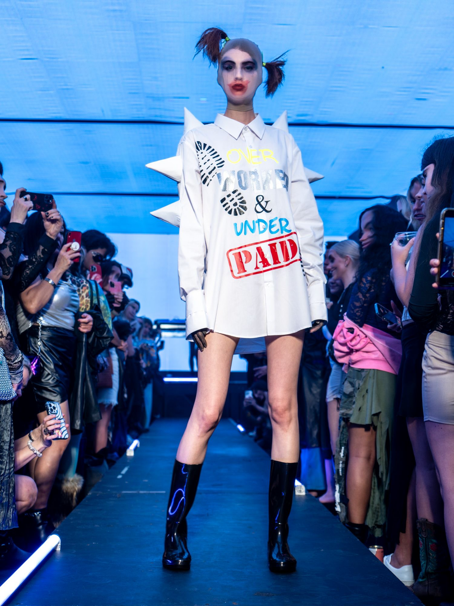 OVERWORKED & UNDERPAID Spiked Workshirt