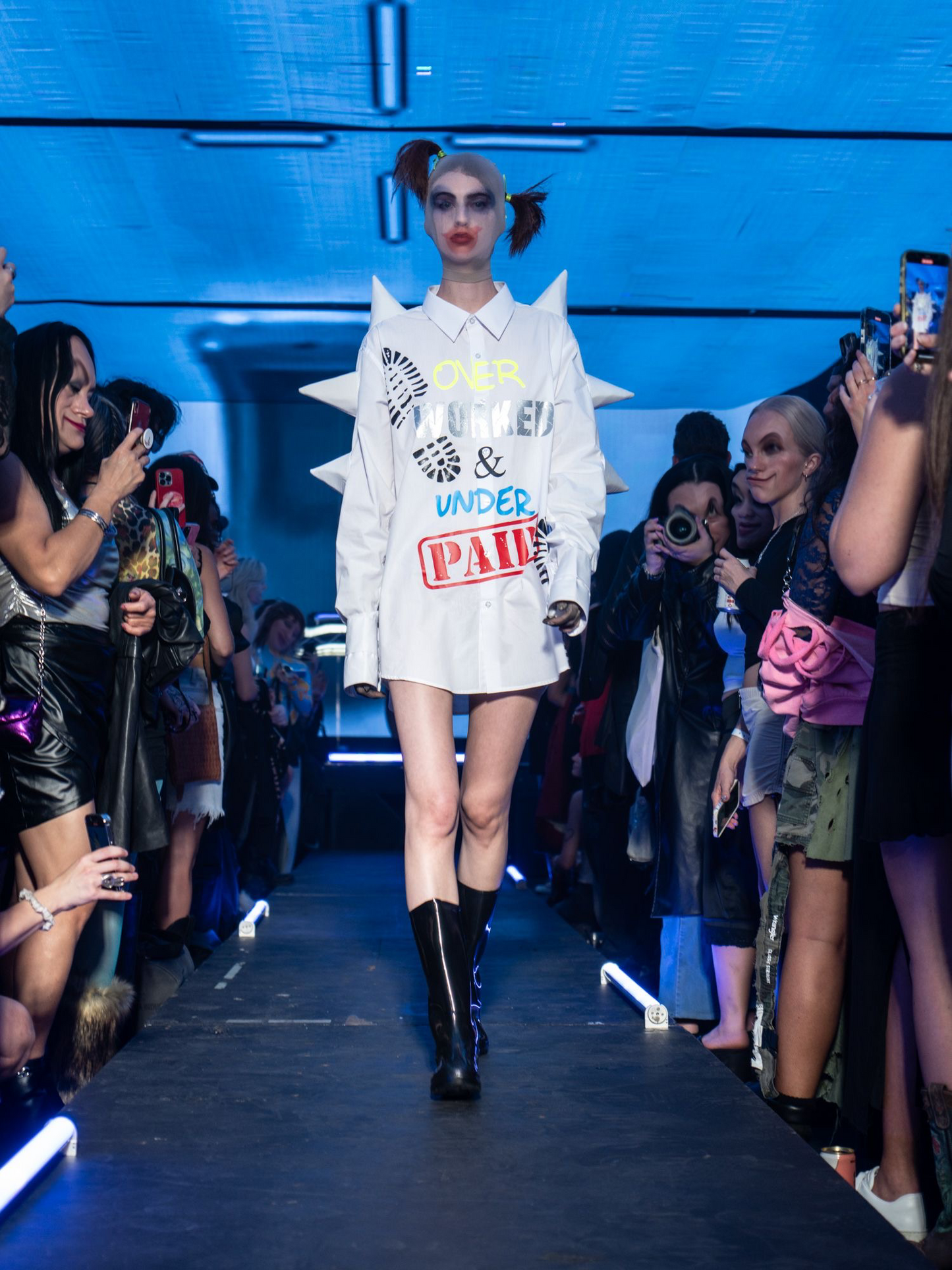 OVERWORKED & UNDERPAID Spiked Workshirt
