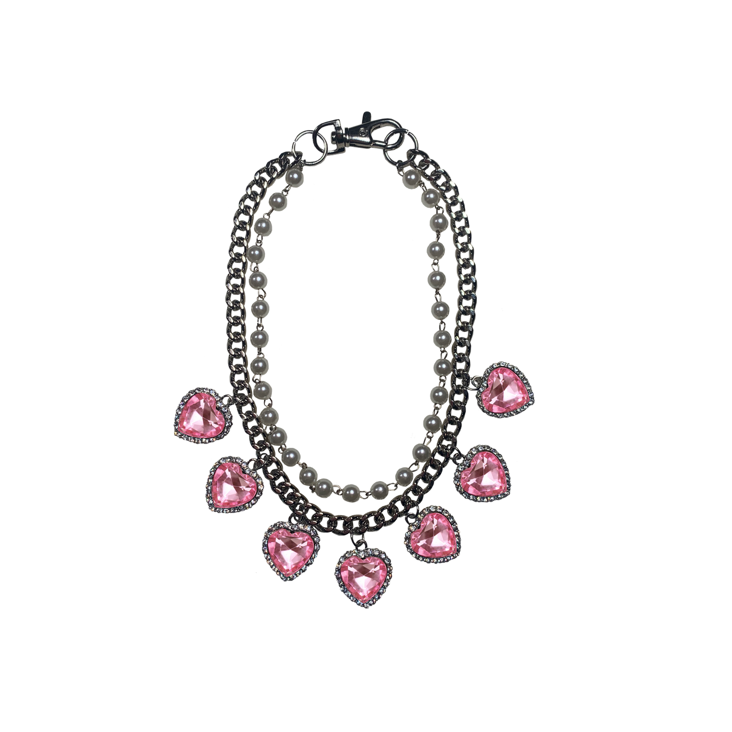 ICY HEARTS Pearl Necklace