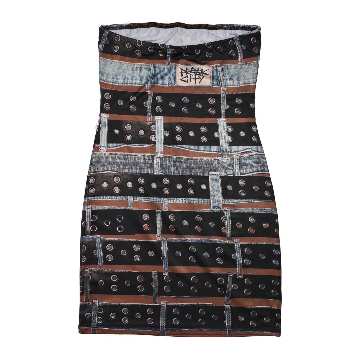 LA BITCH BELT Buckle Printed Dress