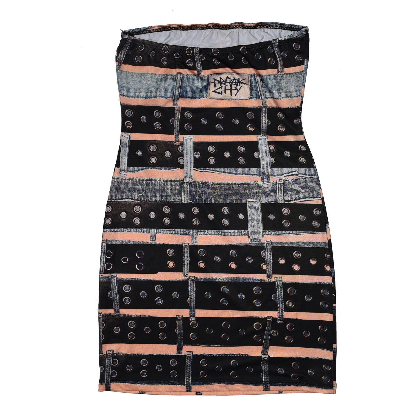 LA BITCH BELT Buckle Printed Dress
