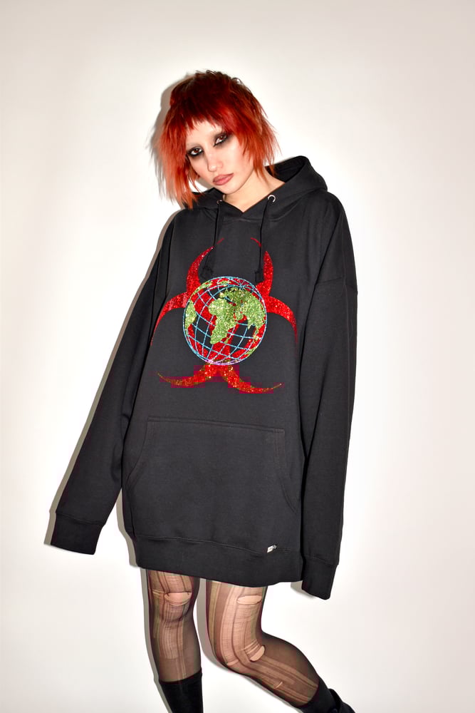 TOXIC WORLD Bling Oversized Hoodie