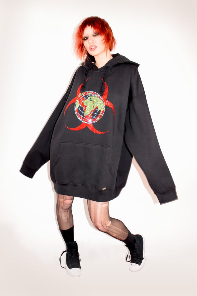 TOXIC WORLD Bling Oversized Hoodie