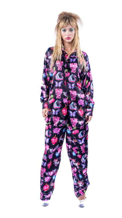 CUTE TATTOO Silky Pajama Set