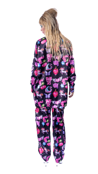 CUTE TATTOO Silky Pajama Set