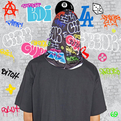 Graffiti Durag in Black or Blue