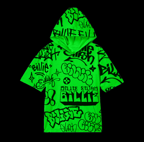 BILLIE EILISH X Freak City Green Graffiti Hoodie + Shorts