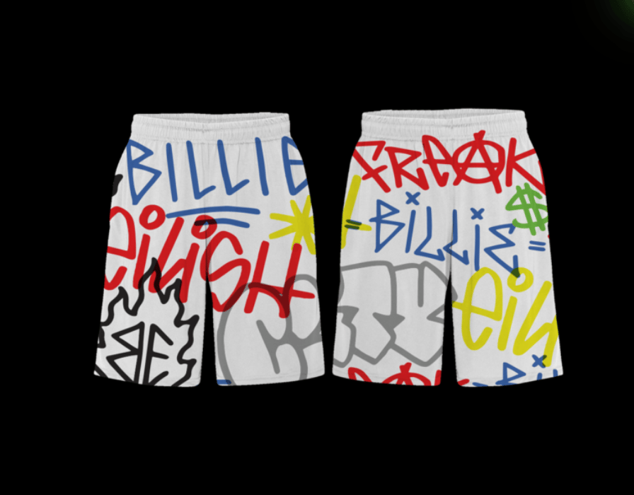 BILLIE EILISH X Freak City All Over Graffiti Shorts + Tshirt